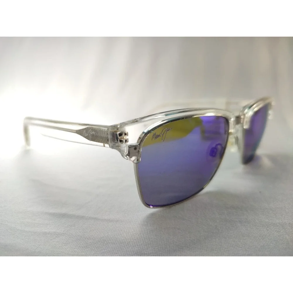 Maui Jim Kawika B257-05CR Crystal Blue Hawaii Polarized Browline Sunglasses